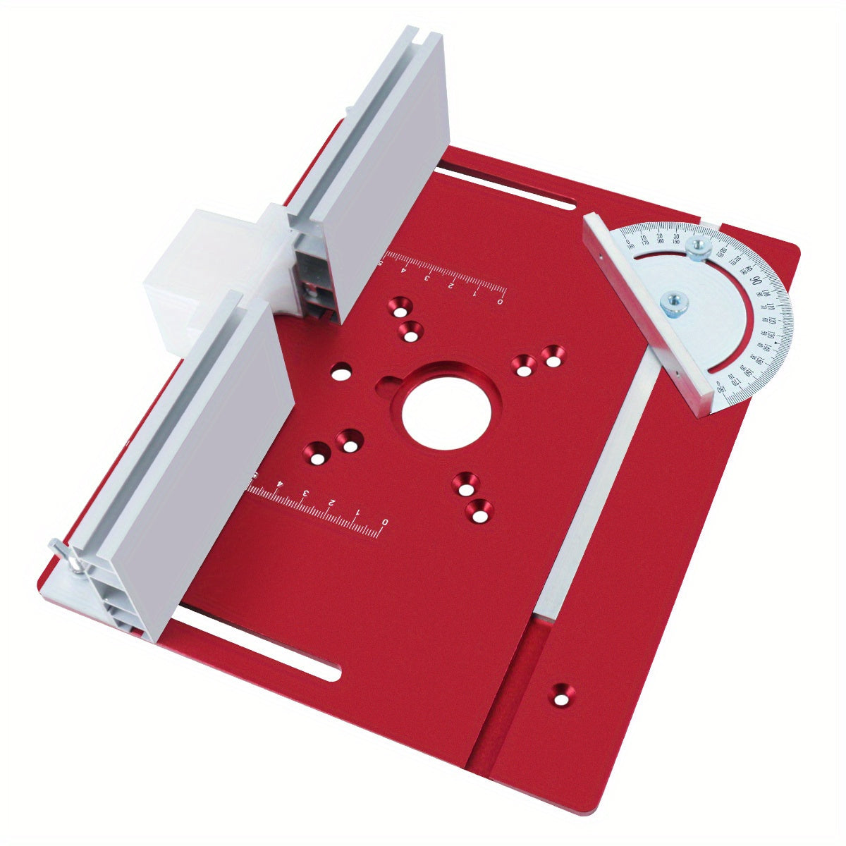 Aluminum Router Lift Kit for Woodworking with Table Insert Plate and Miter Gauge Guide