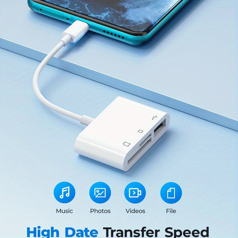 Lector de tarjetas SD USB-C 3 en 1, transferencia de datos de alta velocidad, compatible con MacBook, iPad Pro, Galaxy S10, Dell XPS
