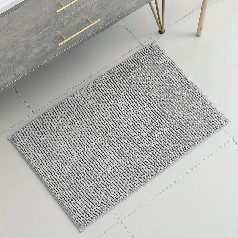 Роскошный шенилловый ковер для ванной комнаты, очень мягкий и нескользящий, с абсорбирующими плюшевыми волокнами. Этот прочный коврик можно стирать в стиральной машине, что делает его идеальным для душевых кабин, ванн и дверных проемов.