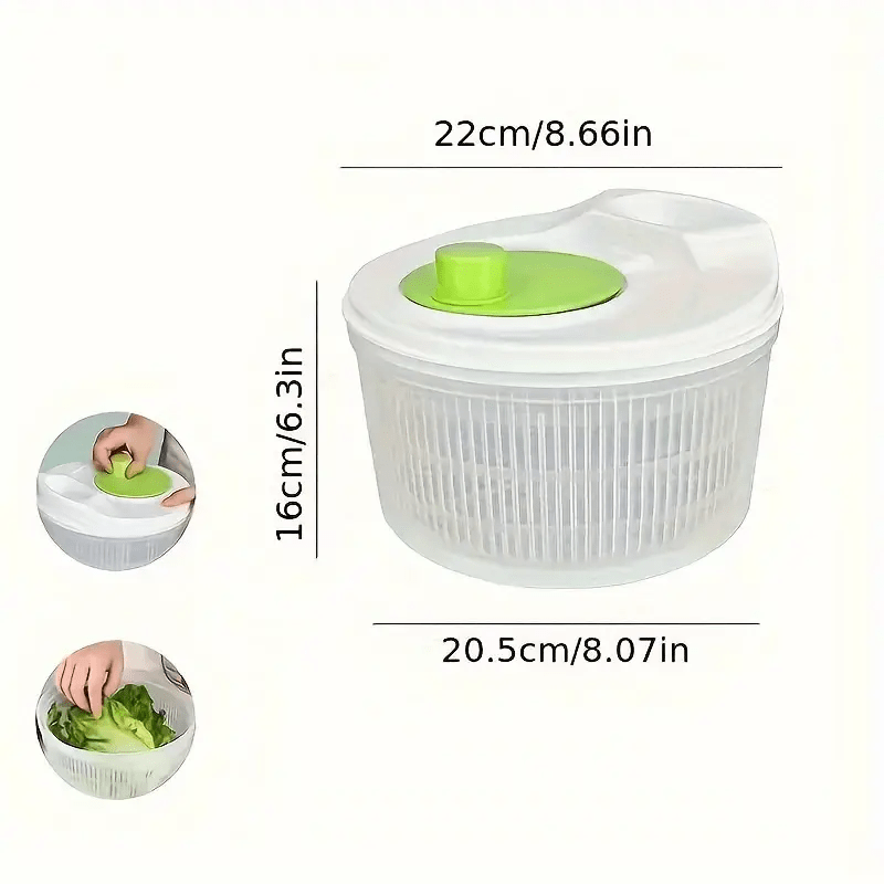 Multi-Functional Salad Spinner 3L Capacity Plastic No Power Needed