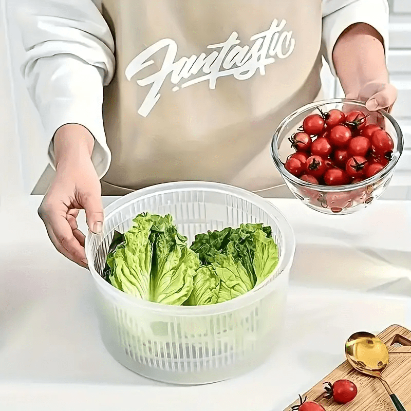 Multi-Functional Salad Spinner 3L Capacity Plastic No Power Needed