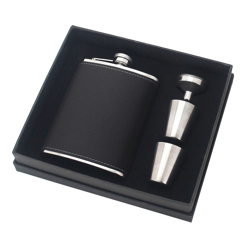 Портативный уличный винный горшок из нержавеющей стали с бутылками из русской кожи.