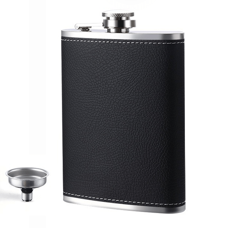 Портативный уличный винный горшок из нержавеющей стали с бутылками из русской кожи.