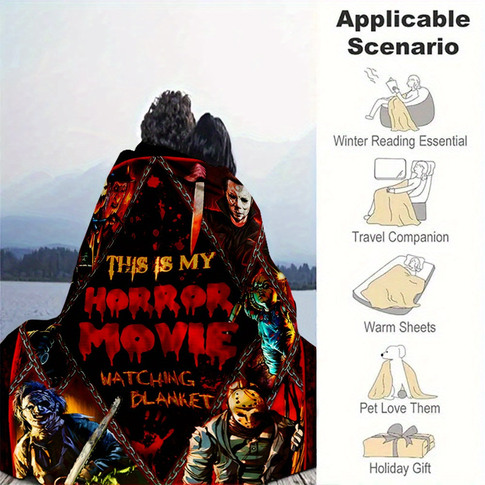Horror Movie Blanket for Bed or Nap Creative Gift Cozy Throw Blanket