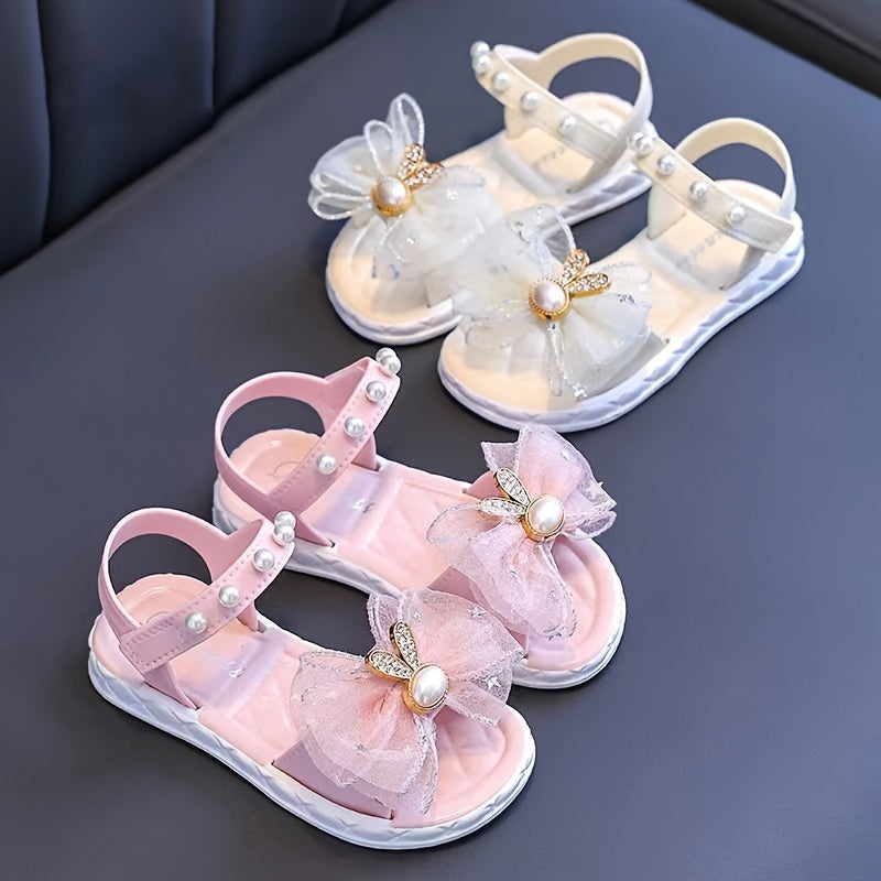Girls Breathable PVC Sandals with Bows for Outdoor Activities Spring Summer