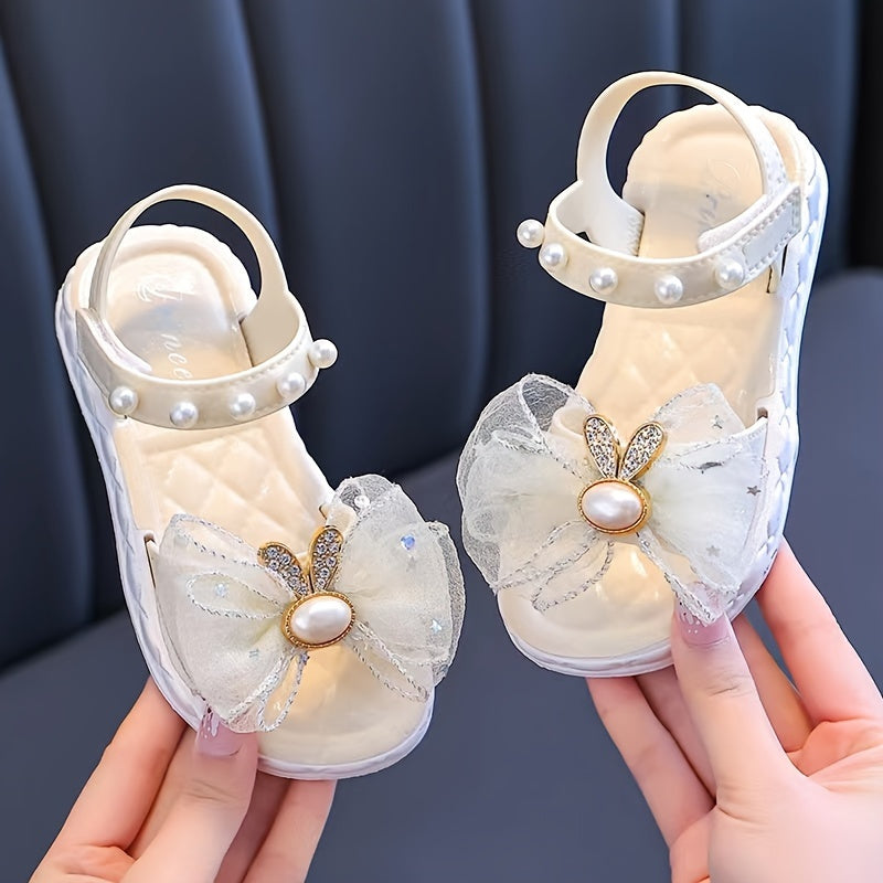 Girls Breathable PVC Sandals with Bows for Outdoor Activities Spring Summer