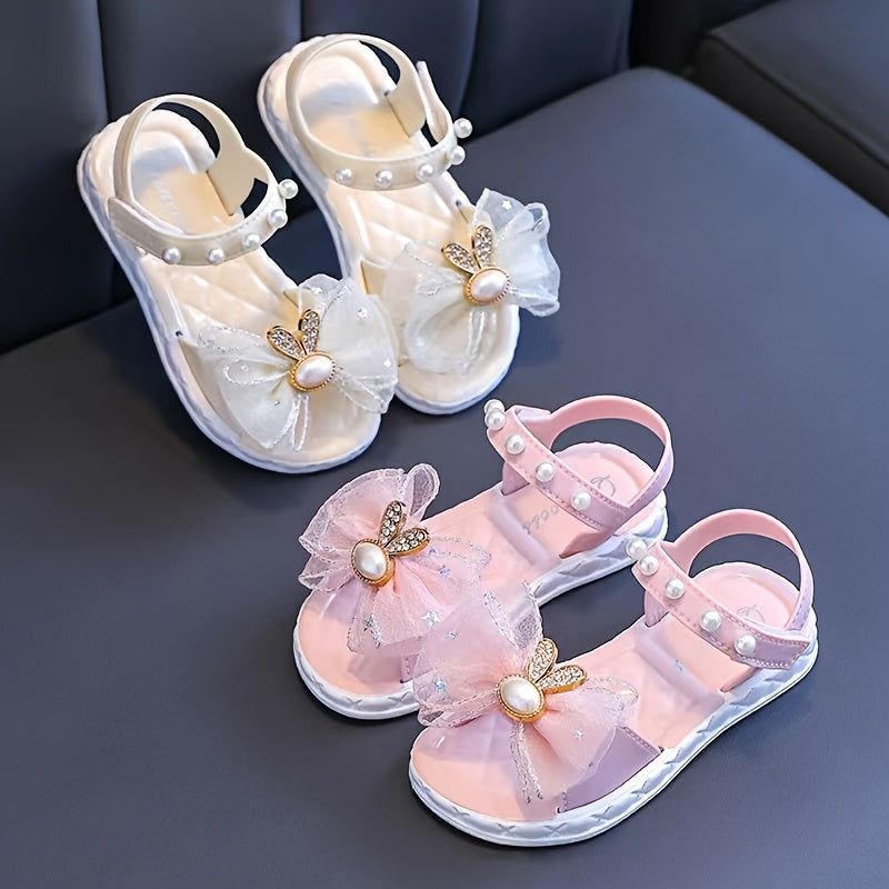 Girls Breathable PVC Sandals with Bows for Outdoor Activities Spring Summer
