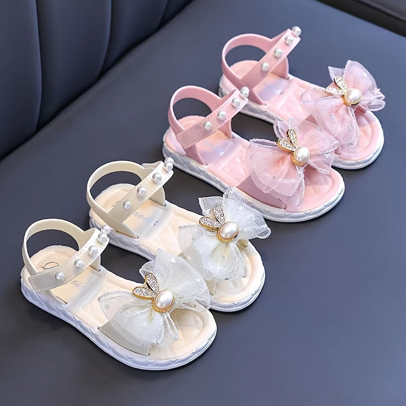 Girls Breathable PVC Sandals with Bows for Outdoor Activities Spring Summer