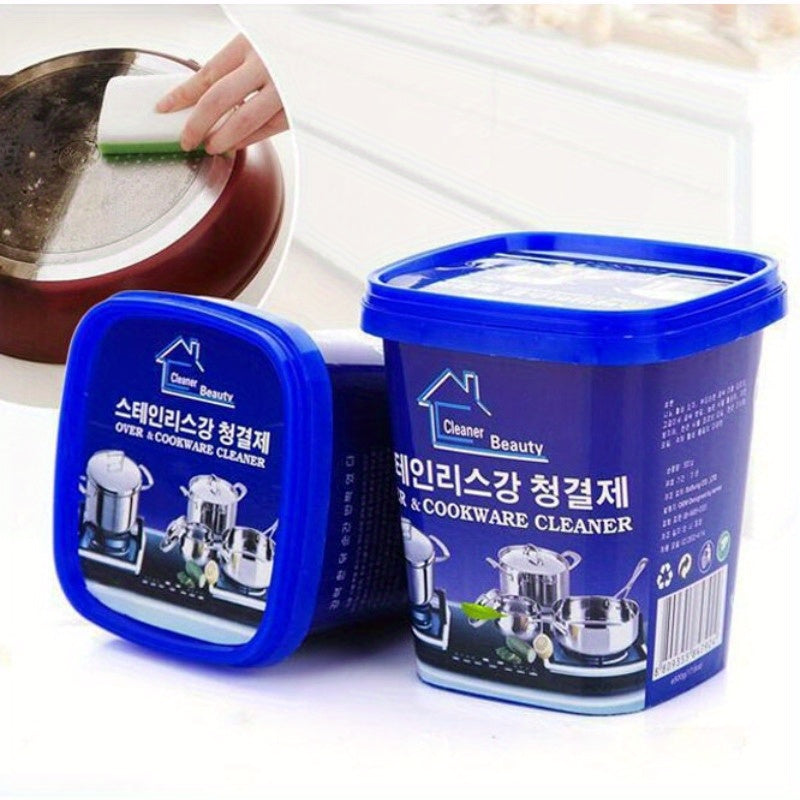 Dawn Beauty Stainless Steel Cookware Cleaner - Rust & Grease Remover, Non-Electric Kitchen Degreaser - Blue Container