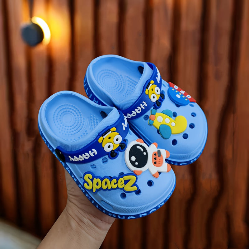 Kids Clog Sandals Breathable EVA Slip-On Non-Slip Cartoon Decorations Indoor Outdoor