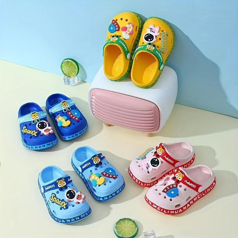 Kids Clog Sandals Breathable EVA Slip-On Non-Slip Cartoon Decorations Indoor Outdoor