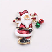 Bir dona Elegant Luxury Enamel Santa Claus Brooch Pin - Mukammal Rojdestvo Yangilik Sovg‘asi, Noan’anaviy Shakldagi Moda Aksessuari Partiya va Kundalik Kiymak Uchun, Kiyim, Sumka va Shapka Dekoriga Jozibador Qo‘shilish.