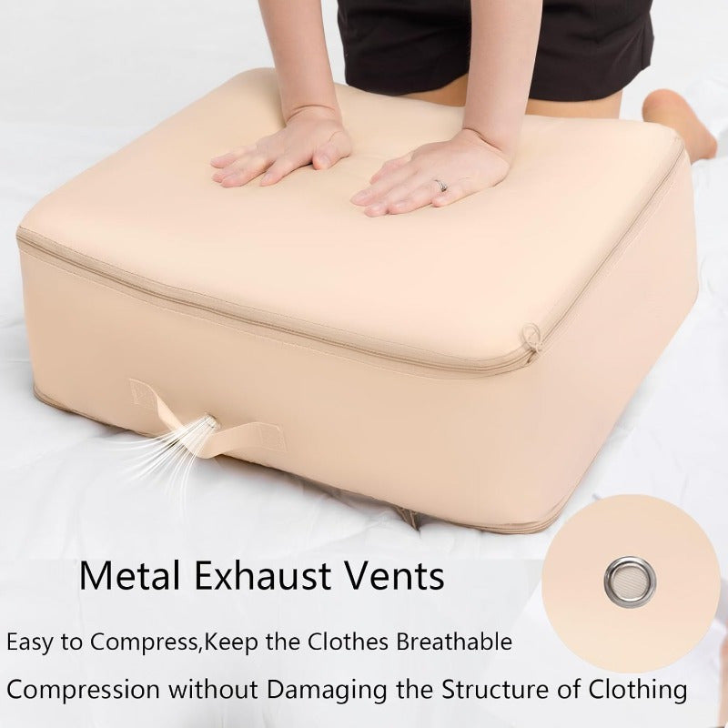 Large Gray Compression Storage Bags 4 Pack Space-Saving Organizer for Clothes Bedding