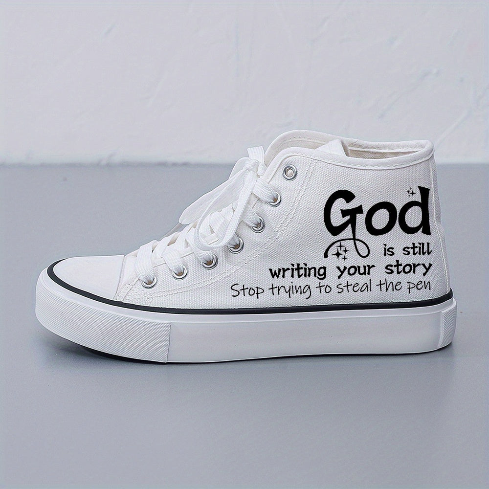 Women's Casual Skateboard Sneakers Black White Laces All Seasons