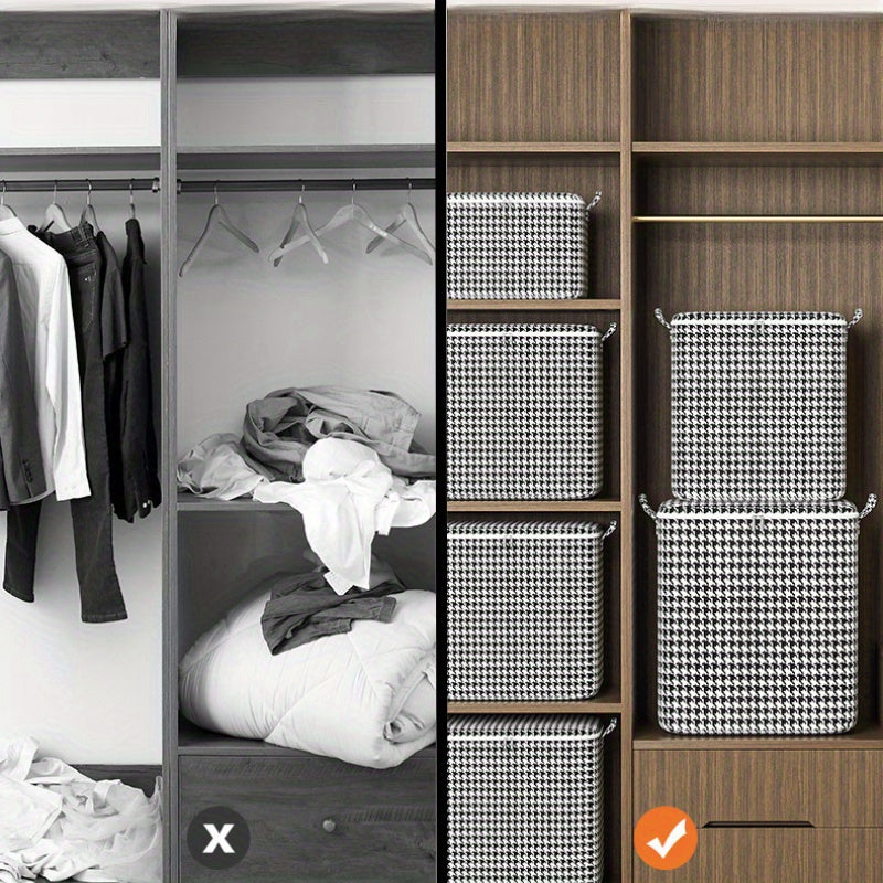 Bolsa de almacenamiento para edredón espaciosa con cremallera y tela de pata de gallo, organizador debajo de la cama