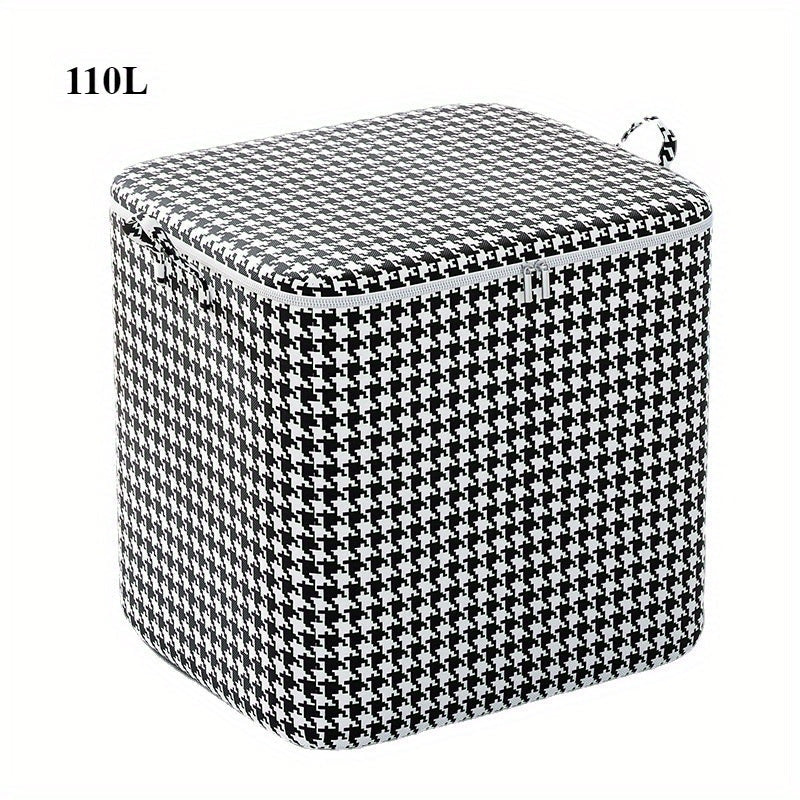 Bolsa de almacenamiento para edredón espaciosa con cremallera y tela de pata de gallo, organizador debajo de la cama