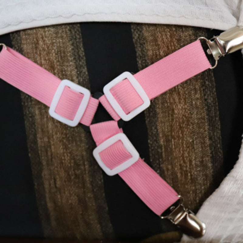 Three-Pack Gray Adjustable Sheet Clips for Bedding and Curtains