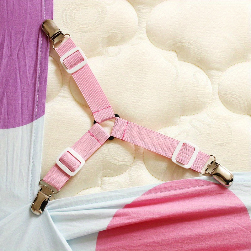 Three-Pack Gray Adjustable Sheet Clips for Bedding and Curtains