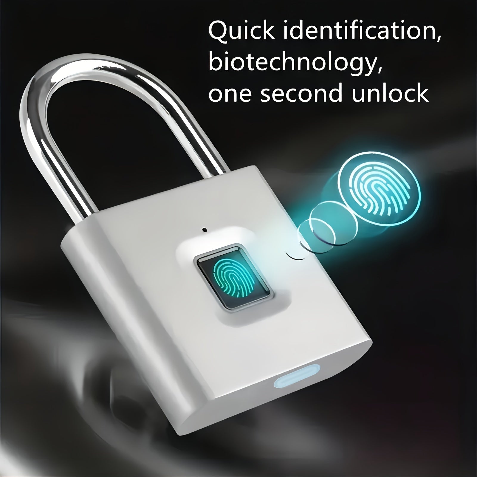 Mini Smart Fingerprint Padlock for Suitcase USB Rechargeable Keyless Anti-Theft Lock