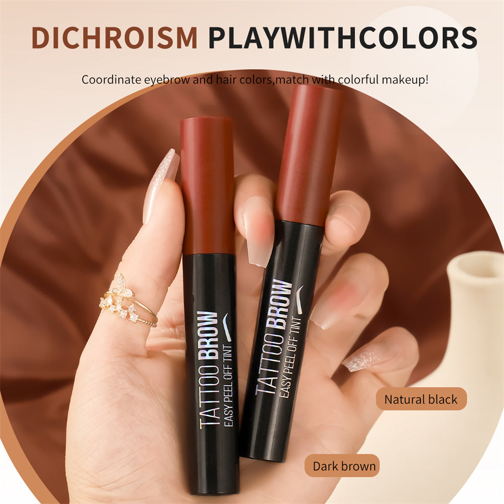 Kit de tinte para cejas de mujer, semi-permanente suave, marrón oscuro, negro