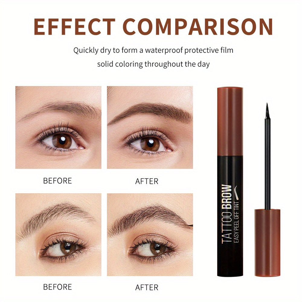 Kit de tinte para cejas de mujer, semi-permanente suave, marrón oscuro, negro