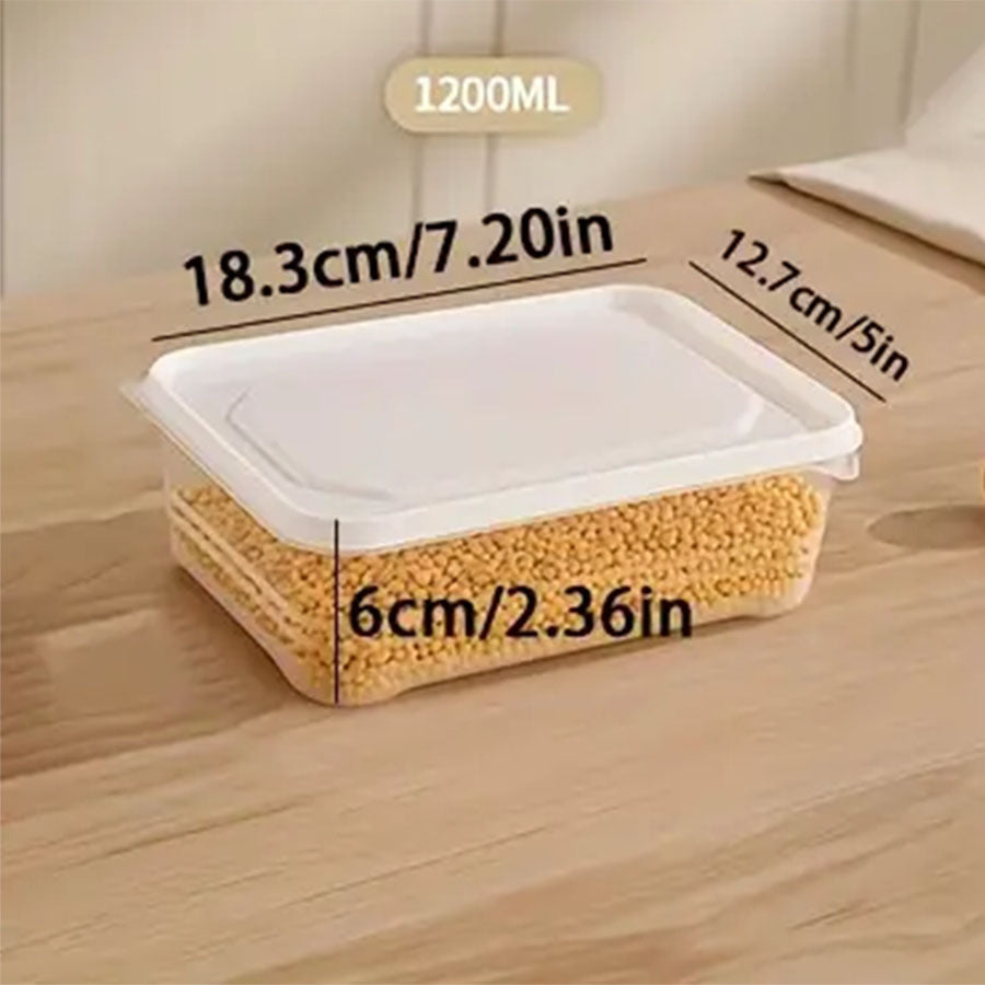 5/10 Pcs Polypropylene Refrigerator Storage Box with Lid 1200ml Food Safe