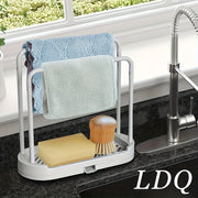 Plastic Kitchen Sink Organizer with Drainage and Towel Rack for Food Trucks Cafes and Events