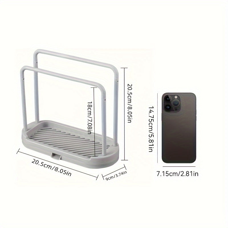 Plastic Kitchen Sink Organizer with Drainage and Towel Rack for Food Trucks Cafes and Events