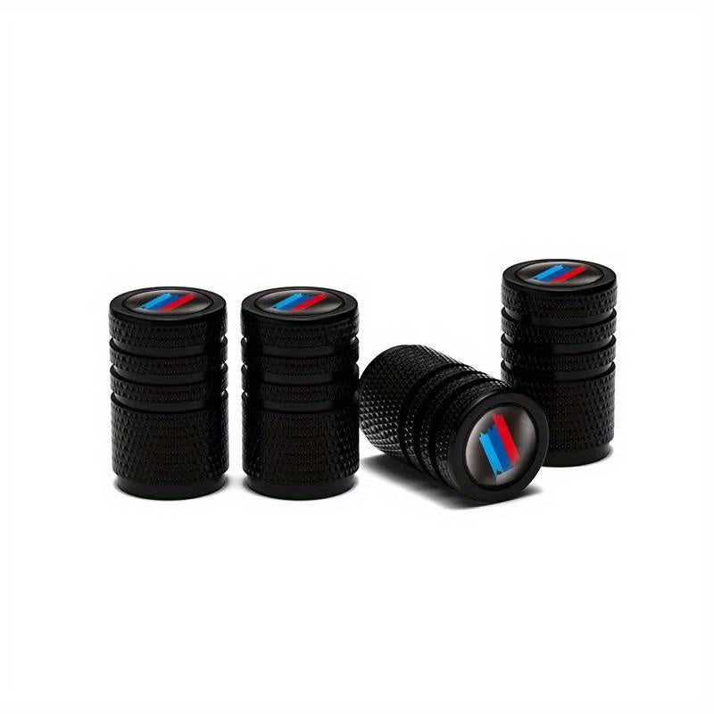 4 шт. текстурированных металлических колпачков для вентилей шин с цветным логотипом для автомобилей, грузовиков, внедорожников