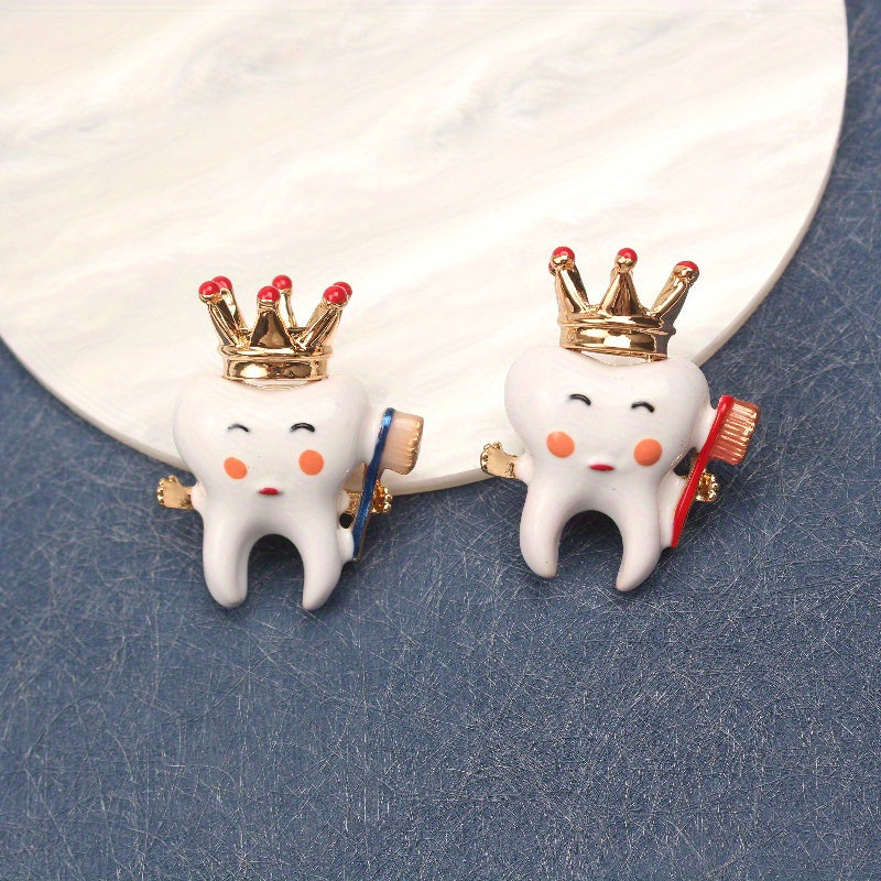 Enchanted Tooth Crown Brooches for Women Stylish Jewelry Accessories