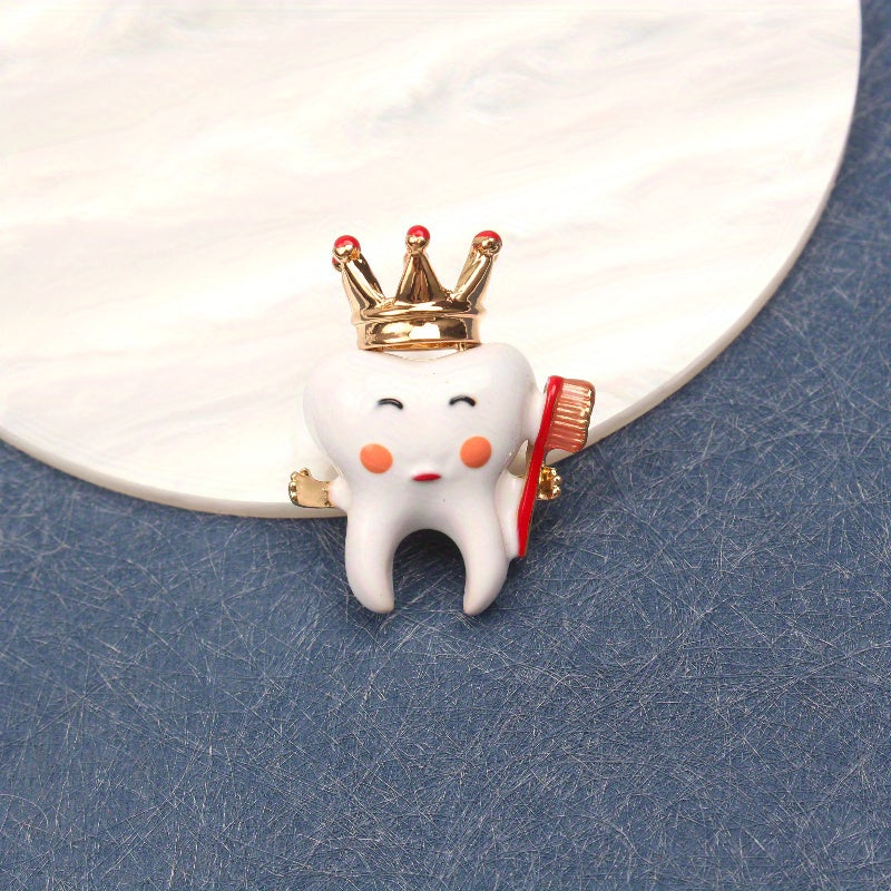 Enchanted Tooth Crown Brooches for Women Stylish Jewelry Accessories