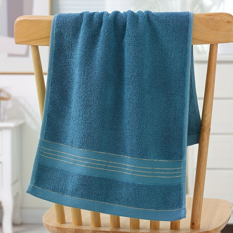 100% Cotton Hand Towel with Modern Grid Pattern 300GSM Absorbent Rectangular