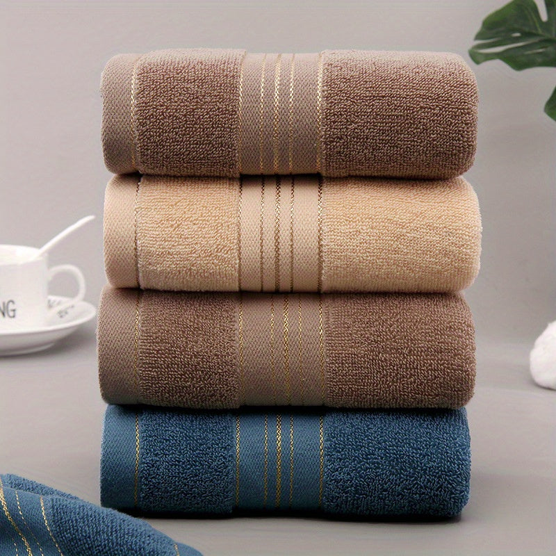 100% Cotton Hand Towel with Modern Grid Pattern 300GSM Absorbent Rectangular