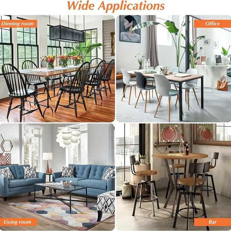 Transparent Silicone Chair Leg Protectors with Felt Pads Set of 12 for Floor Protection