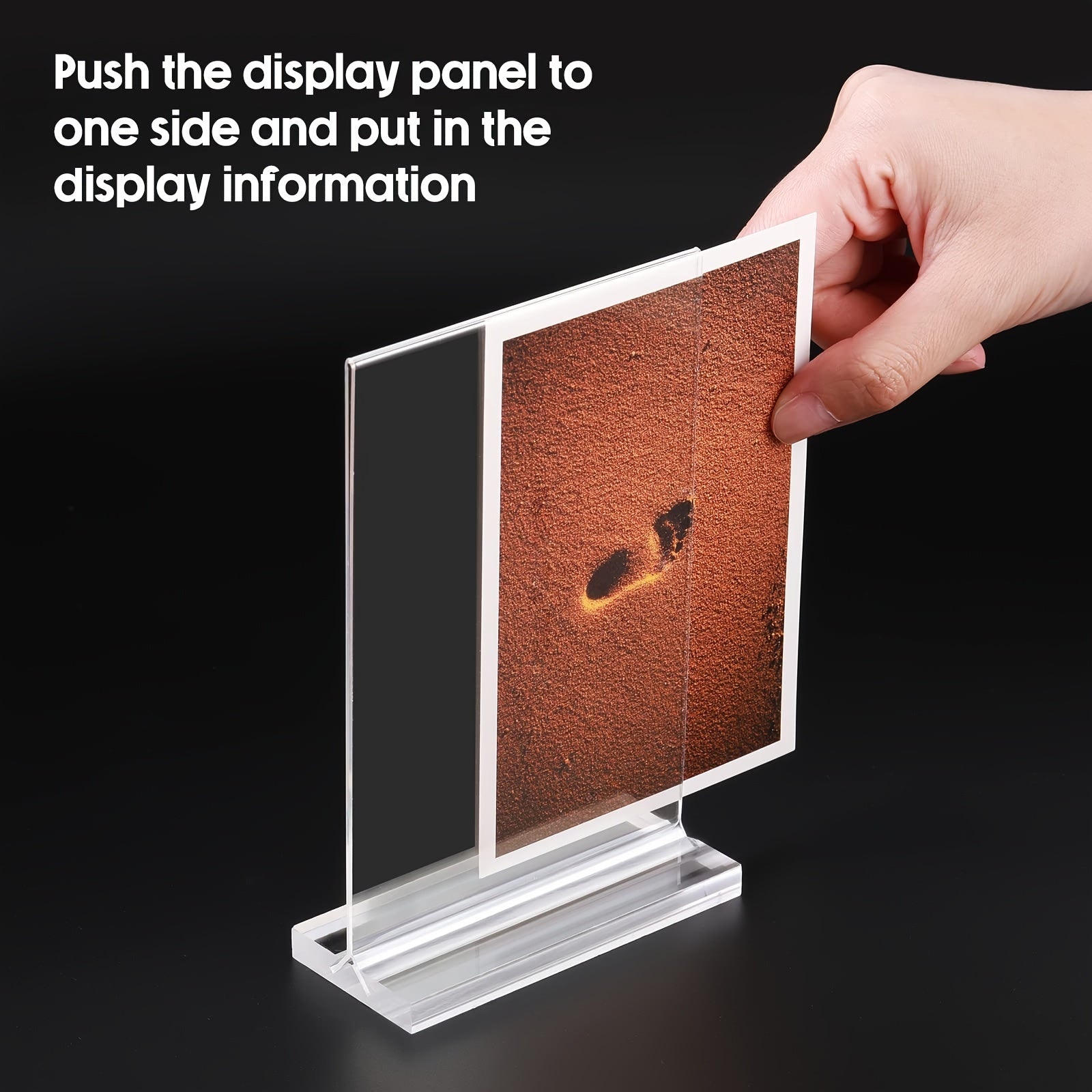 Набор из 4 акриловых рамок для фотографий, прозрачные подставки для меню на столе с двусторонними прозрачными акриловыми знаками для офиса, магазина, ресторана или встречи
