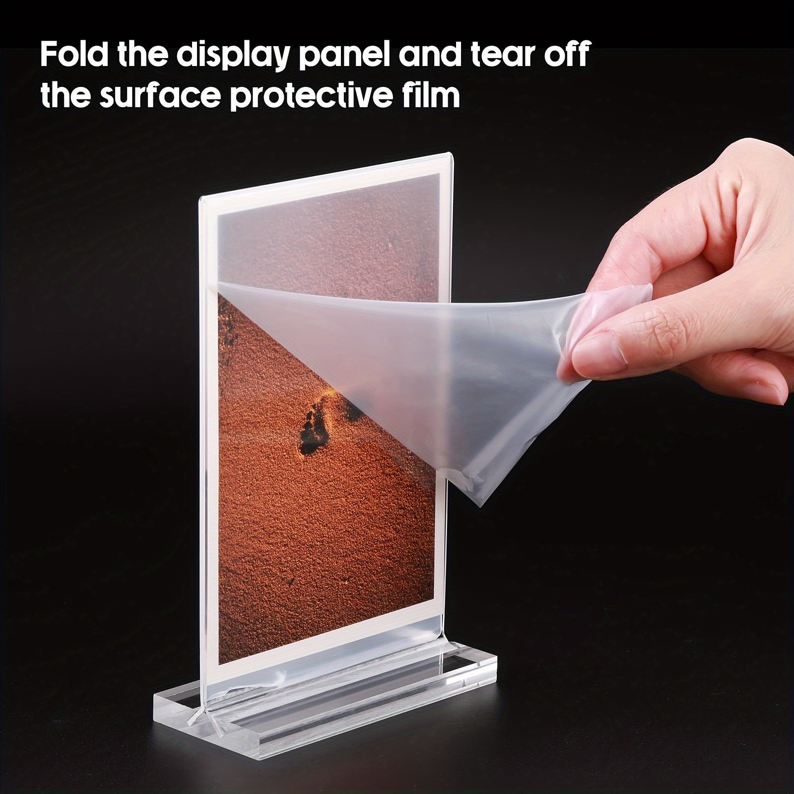 Набор из 4 акриловых рамок для фотографий, прозрачные подставки для меню на столе с двусторонними прозрачными акриловыми знаками для офиса, магазина, ресторана или встречи