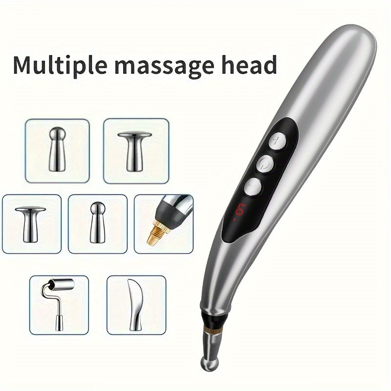 Tezliklari sozlanadigan va almashtiriladigan boshli elektr massaj qalam, to'liq tana uchun qulaylik uchun USB orqali zaryadlanadi.