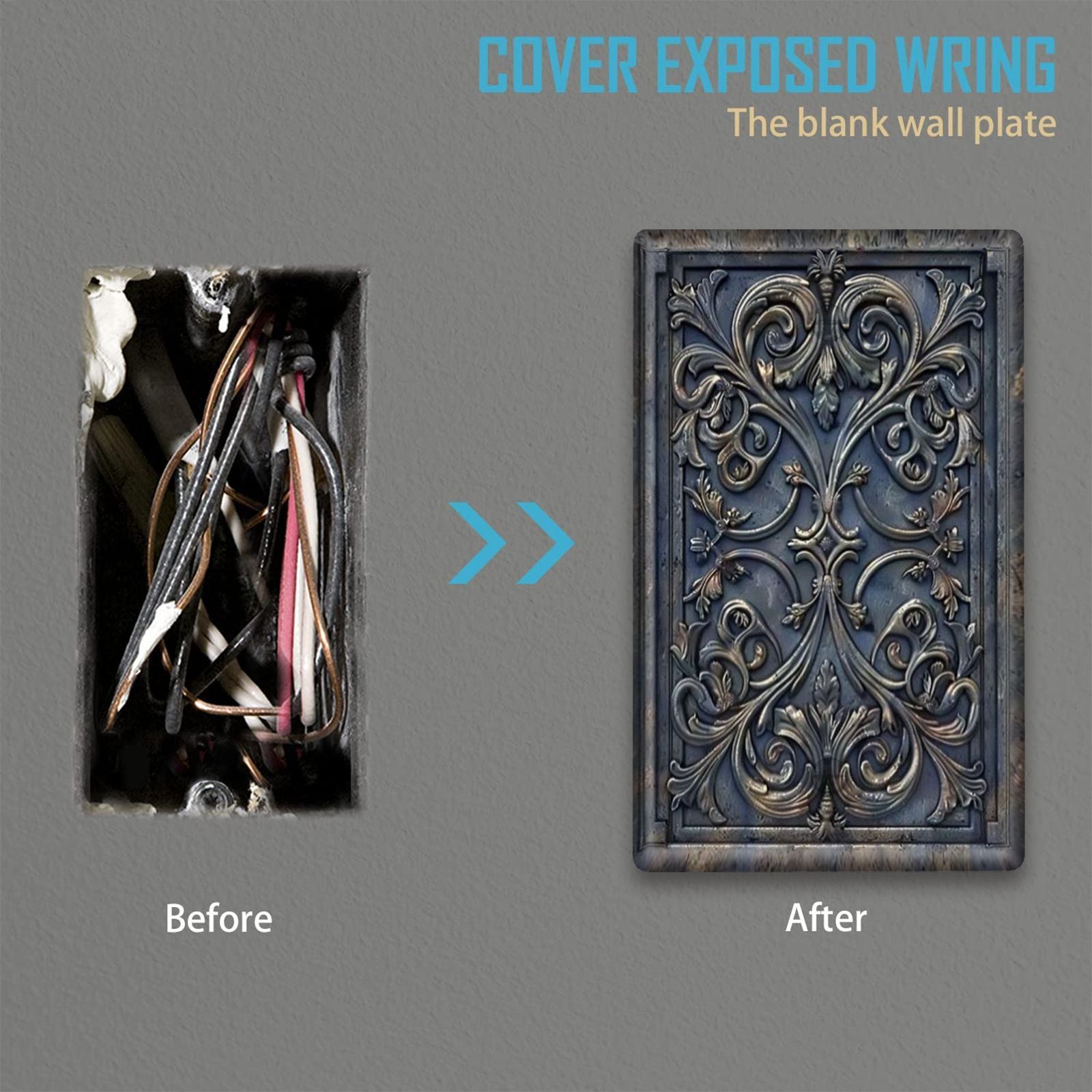 Cubierta de interruptor de luz azul gris claro para decoración del hogar y ventiladores de techo. Instalación fácil