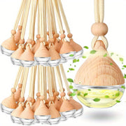 10-Pack Refillable Glass Essential Oil Diffuser Bottles 6ml Hanging Aromatherapy Pendant