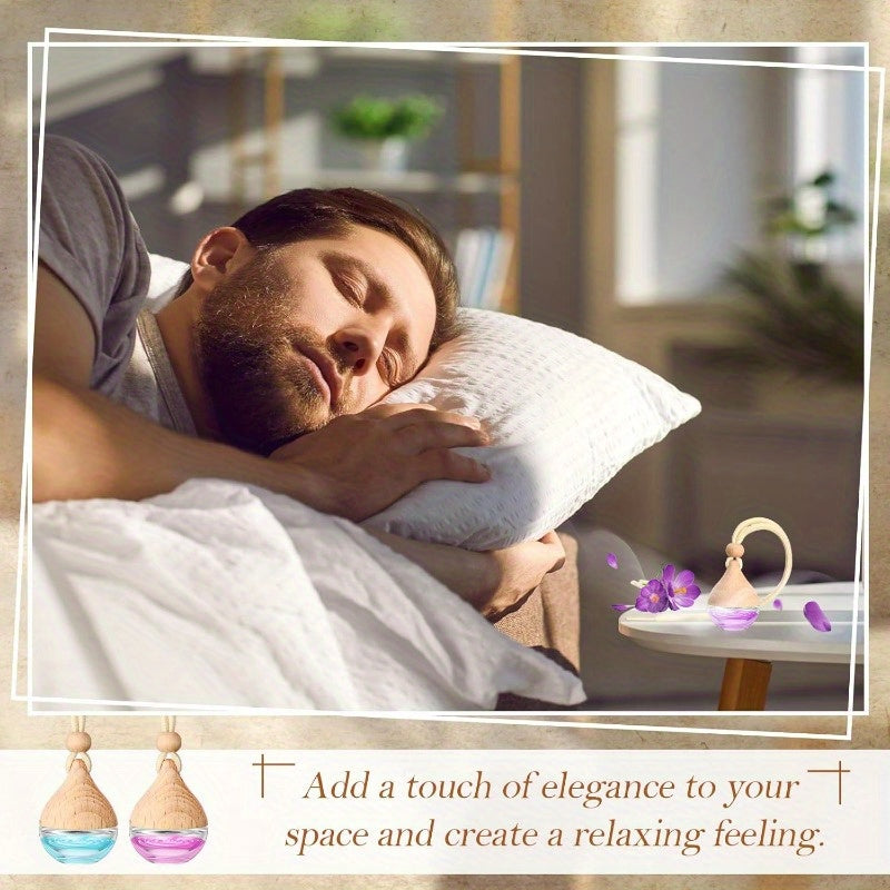 10-Pack Refillable Glass Essential Oil Diffuser Bottles 6ml Hanging Aromatherapy Pendant