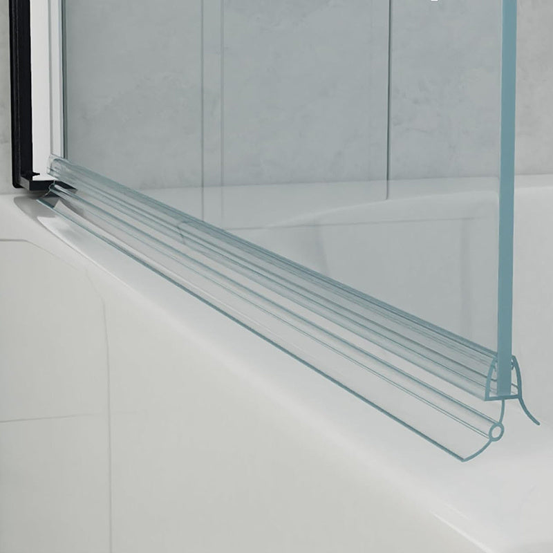2-Pack 50cm PVC Shower Door Seal Strip Waterproof Rubber Bathroom Glass Door Seal for 4-6mm Glass