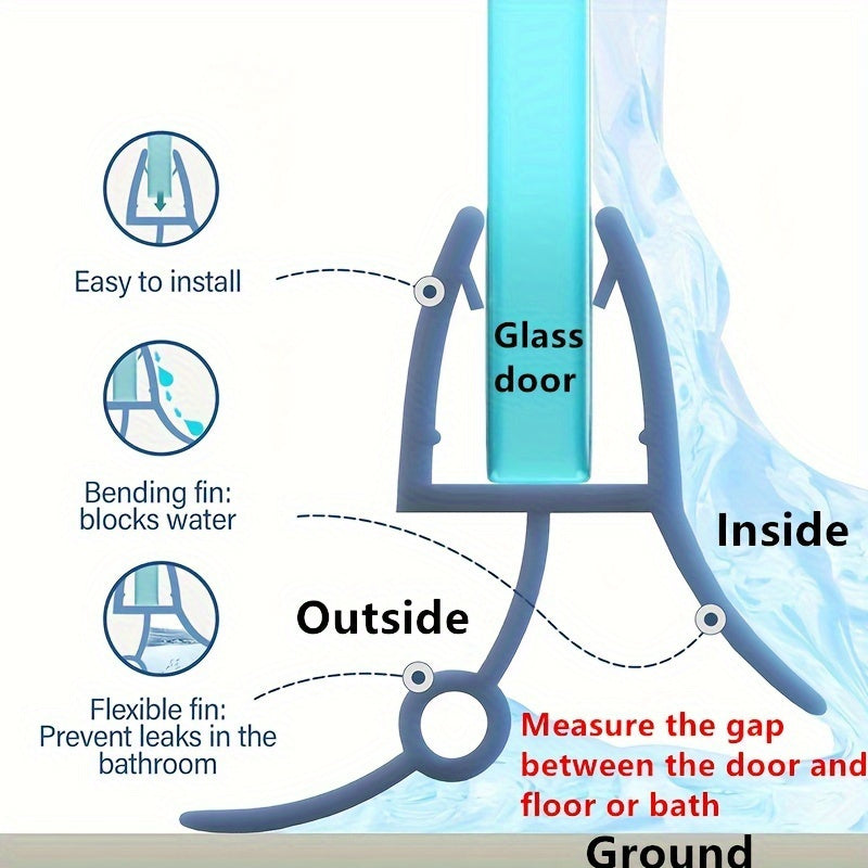 2-to'plam 50 sm PVC dush eshigi yopiqligi uchun suv o'tkazmaydigan rezina hammom shisha eshigi yopiqligi 4-6 mm shisha uchun