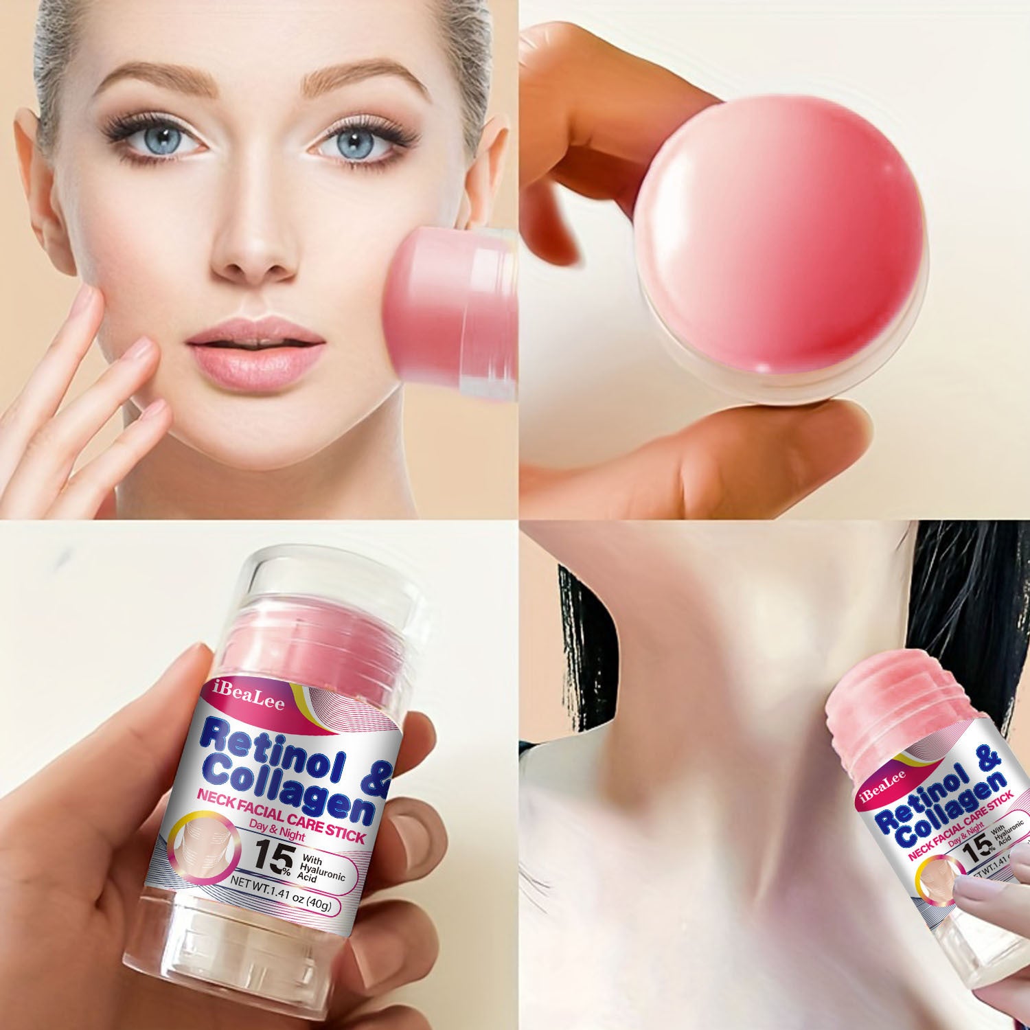 Women Neck Firming Stick with Retinol and Collagen 40g Moisturizer