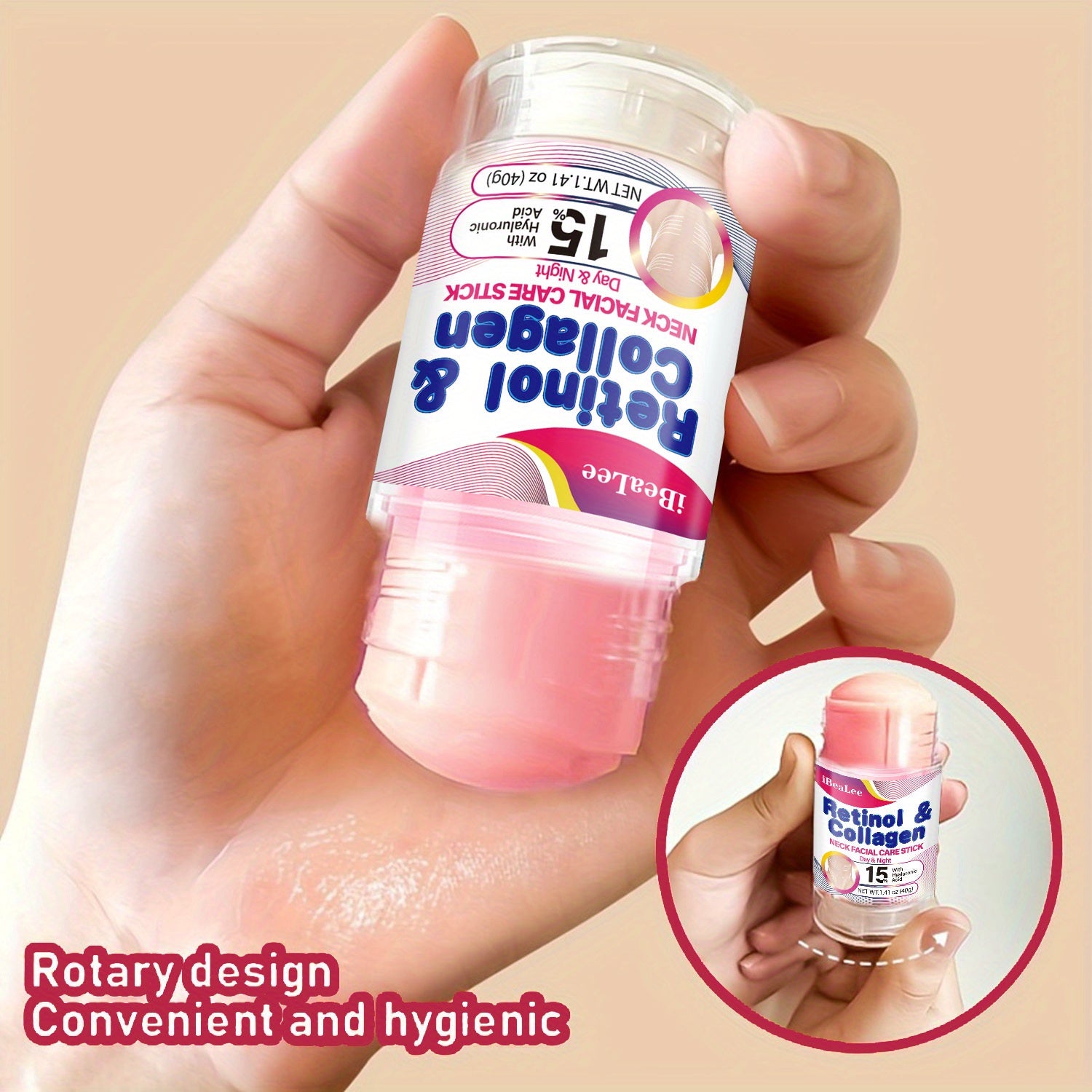 Women Neck Firming Stick with Retinol and Collagen 40g Moisturizer