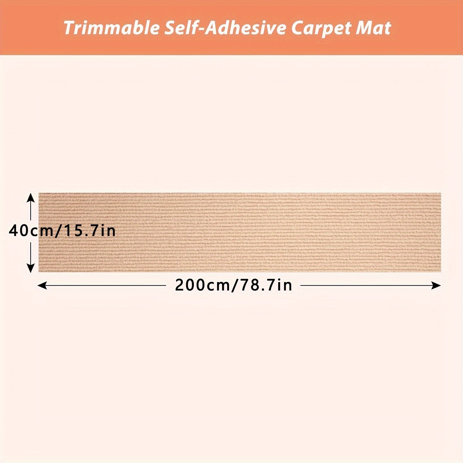 Self-Adhesive Cat Scratching Mat 199.9x39.88cm Protects Furniture Promotes Healthy Claws