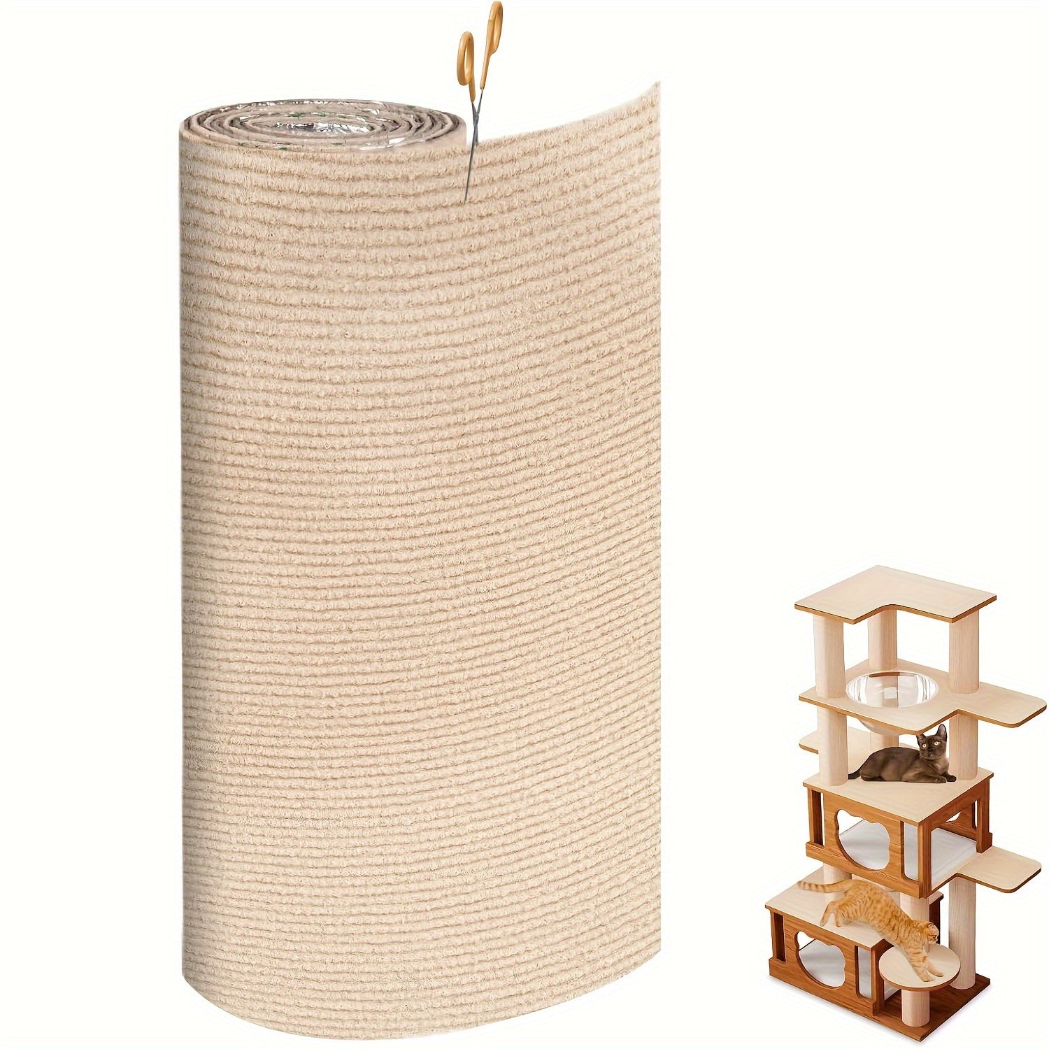 Self-Adhesive Cat Scratching Mat 199.9x39.88cm Protects Furniture Promotes Healthy Claws