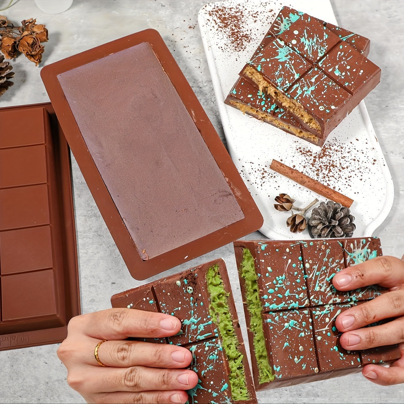 Silicone Chocolate Bar Mold Extra-Large BPA-Free for Candies and Stuffed Bars