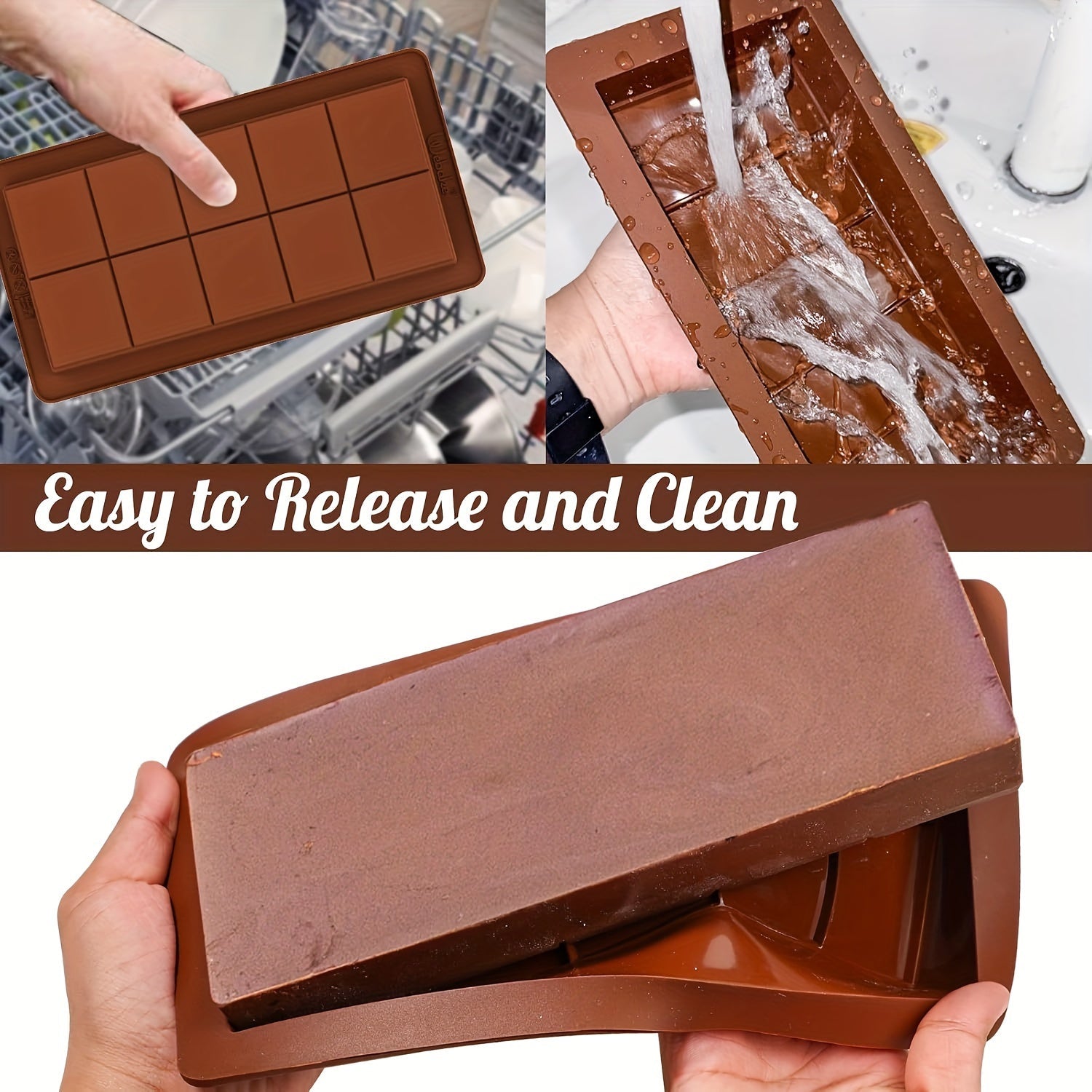 Silicone Chocolate Bar Mold Extra-Large BPA-Free for Candies and Stuffed Bars