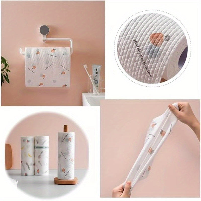 400 Disposable Kitchen Dishcloths Roll, Wet and Dry Use, Cloth Paper Towels