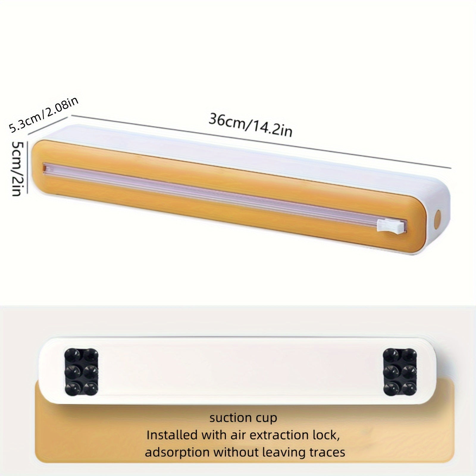 Kitchen Cling Film Cutter with Dual-Sided Blade and Suction Mount